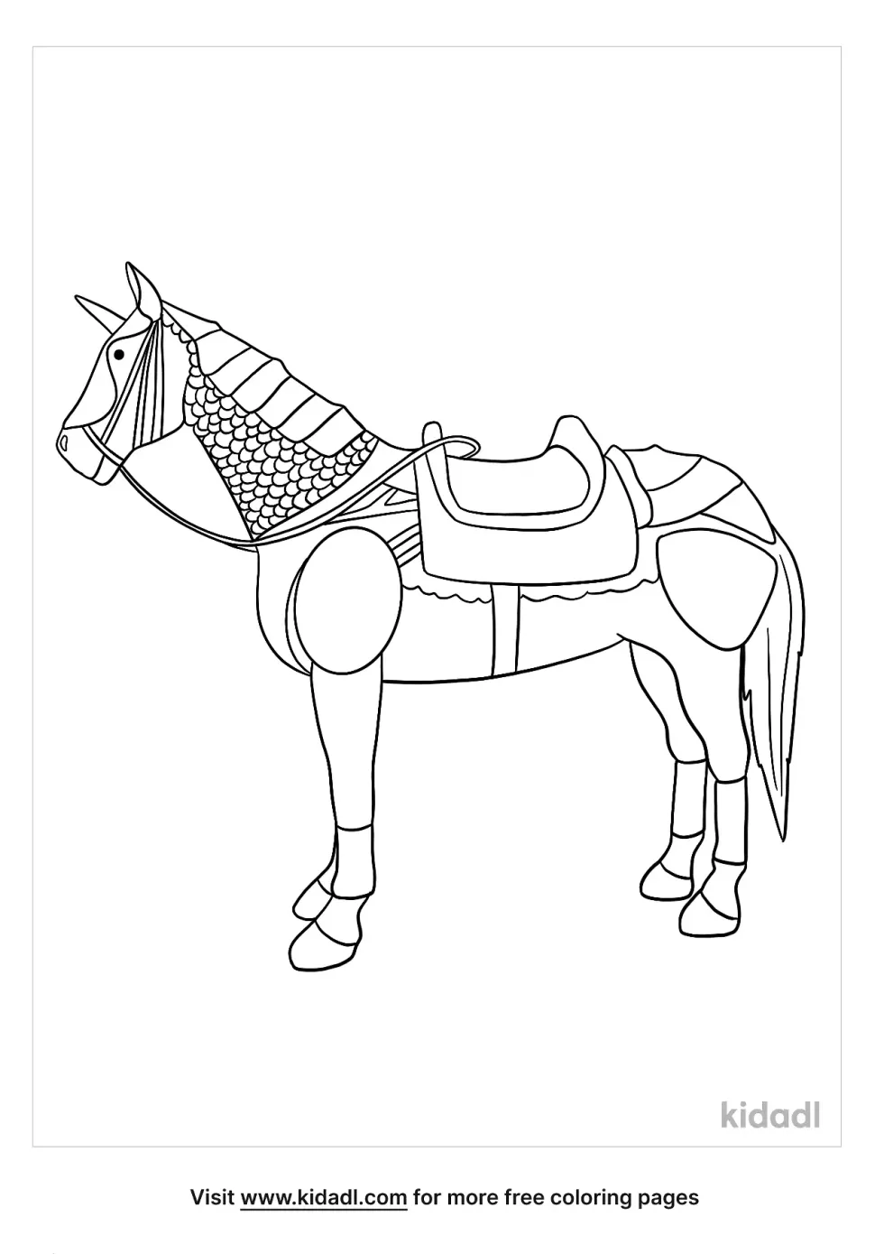 Armored Horse Coloring Page 