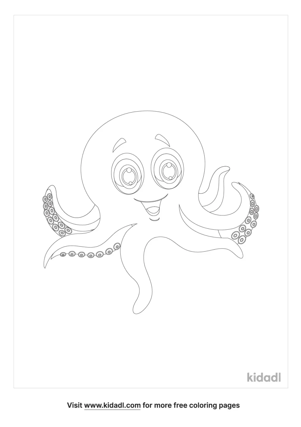 Cute Octopus Coloring Page 