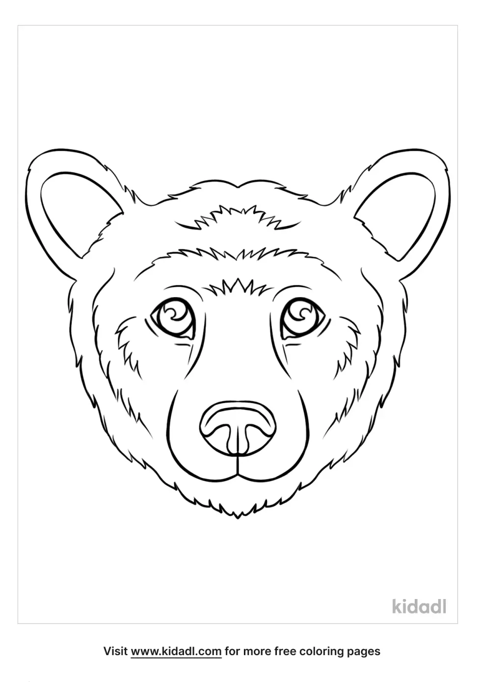 Bear Face Coloring Page | Kidadl