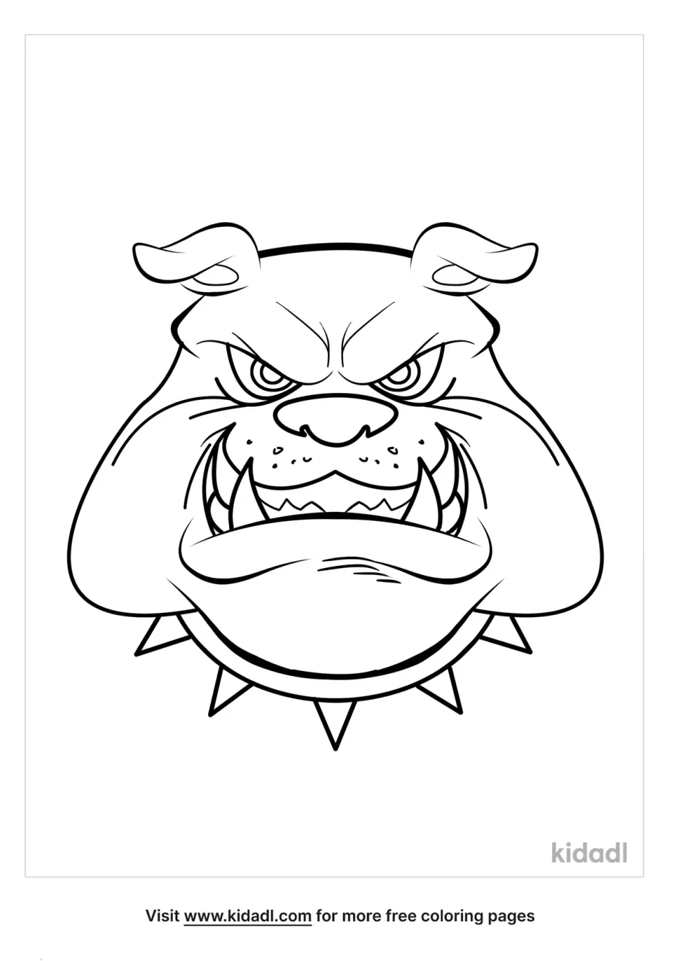 Scary Dog Face Coloring Page | Kidadl