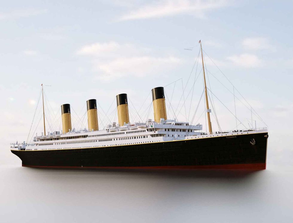 3d illustration of Titanic ship in the sea