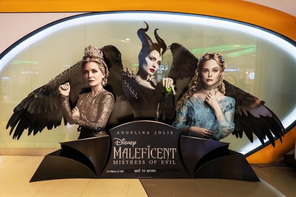 A beautiful standee of a movie called Maleficent 2: The Mistress of Evil display at the cinema to promote the movie.