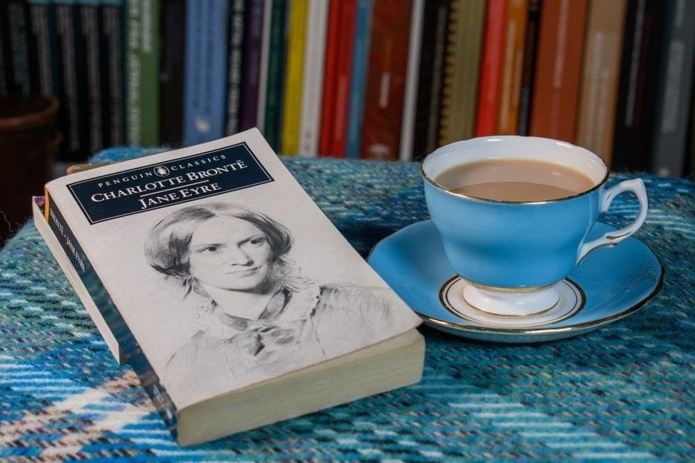 A book and cup of tea.