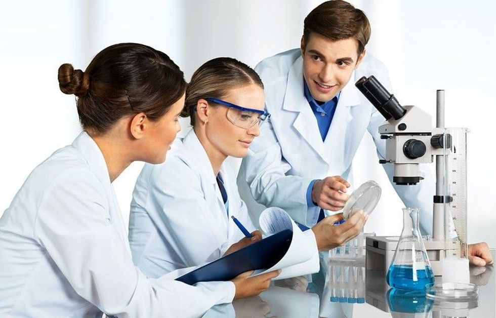 A group of scientist working together.