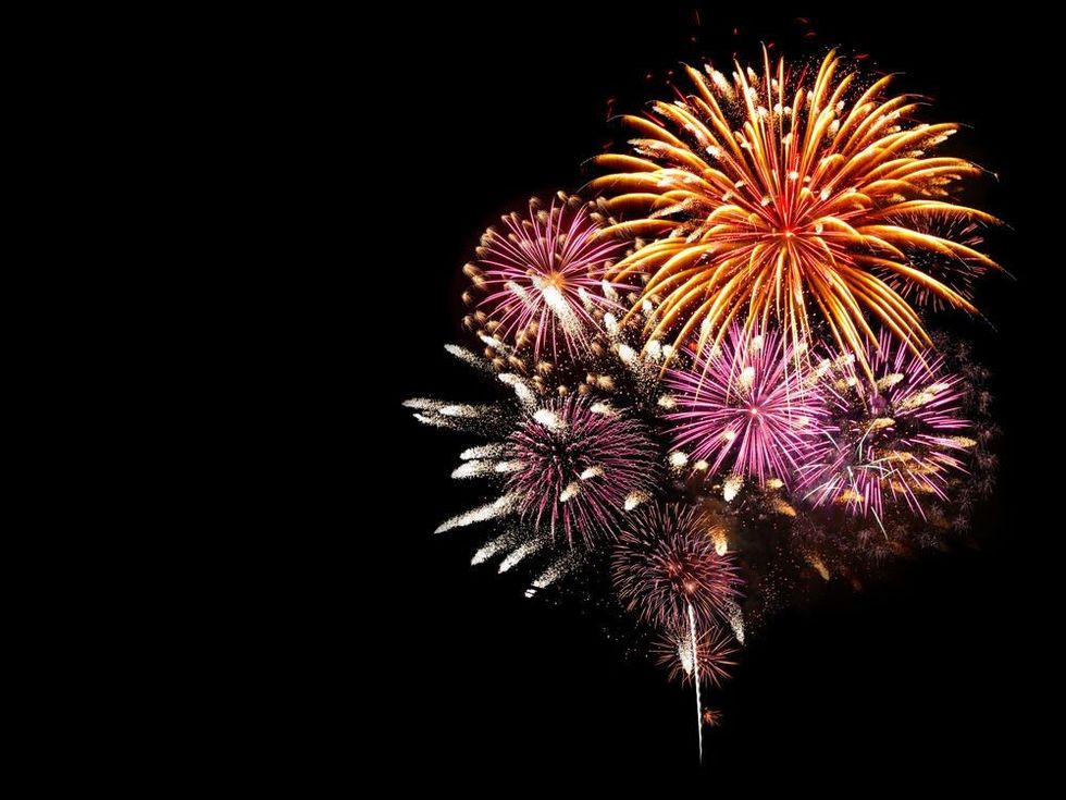 A photo of beautiful fireworks in the sky