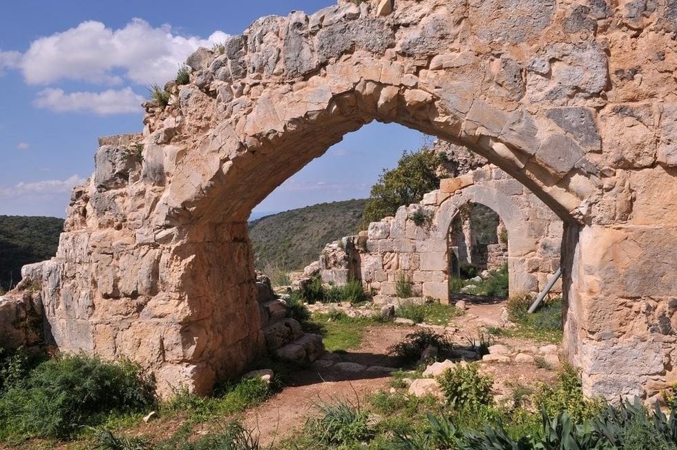 A ruined Crusader castle in the Upper Galilee region
