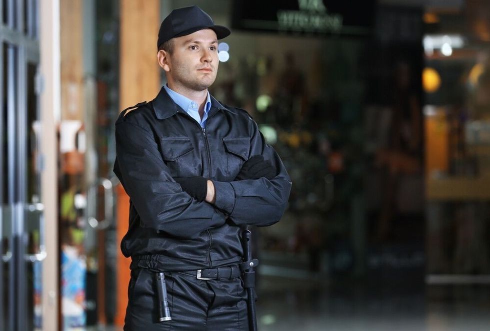 A security guard posted on duty