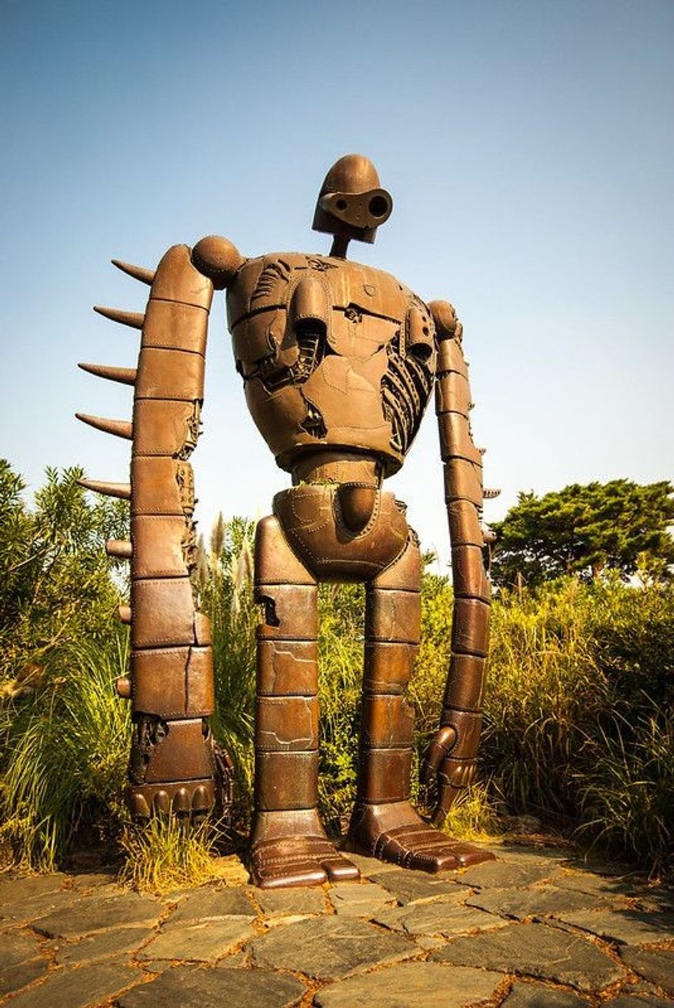 A statue of a robot from the Studio Ghibli film 'Laputa