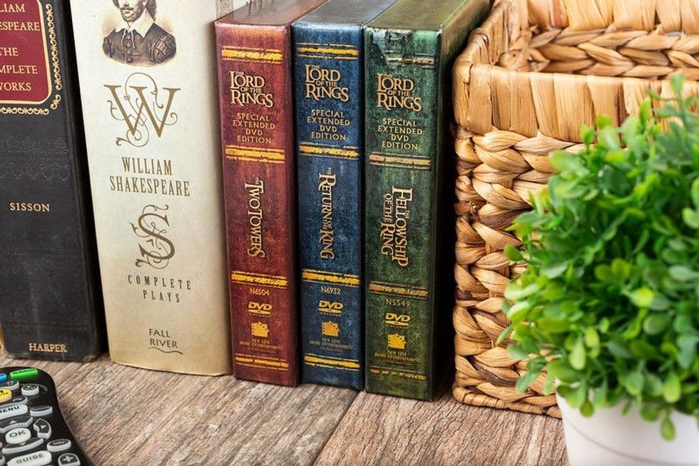 A view of a Lord of the Rings DVD