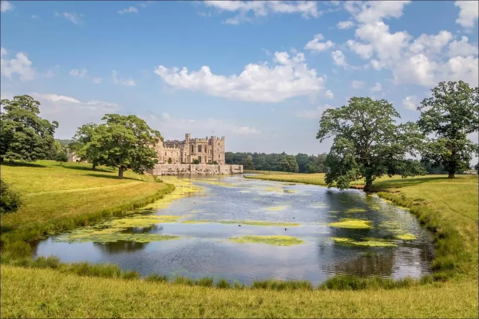 A view of one of the ornamental lakes at Raby Castle gardens.