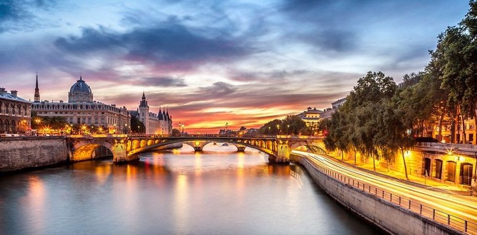 A wonderful evening view of Paris, capital of France.