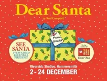 A wrapped present on the promotional poster of the Dear Santa show.