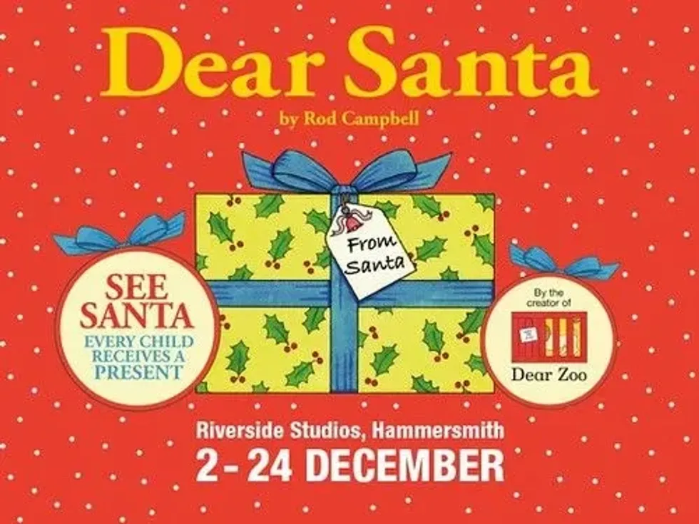 A wrapped present on the promotional poster of the Dear Santa show. 
