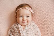 Adorable beautiful newborn baby girl.