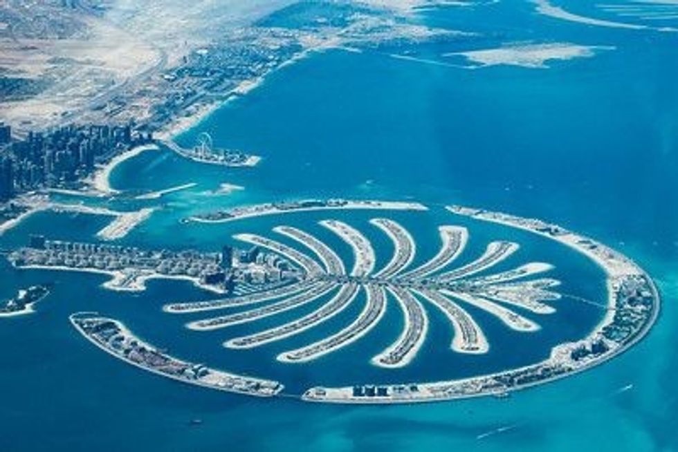 Aerial view of Palm Isand, Dubai.