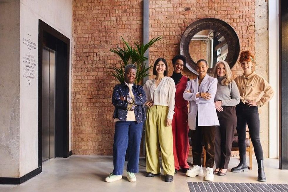 American multi ethnic group of women in business