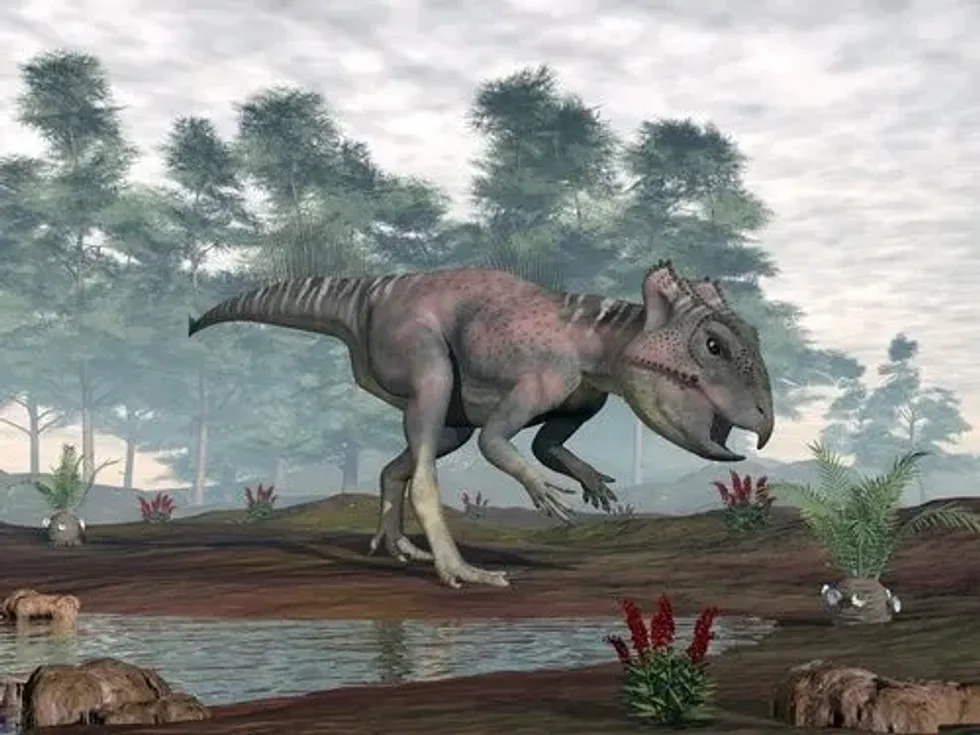 An animated image of the archaeoceratops.