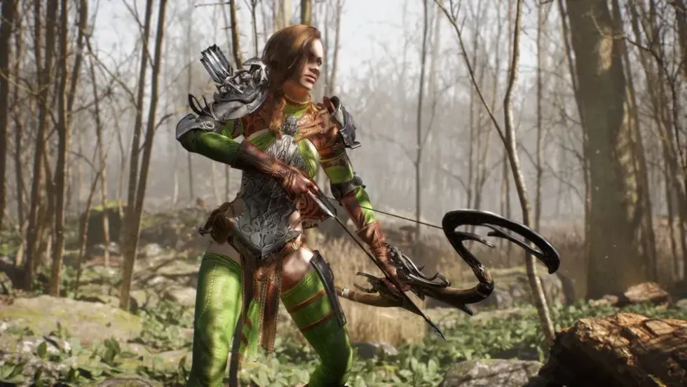 An elven girl archer preparing for a battle
