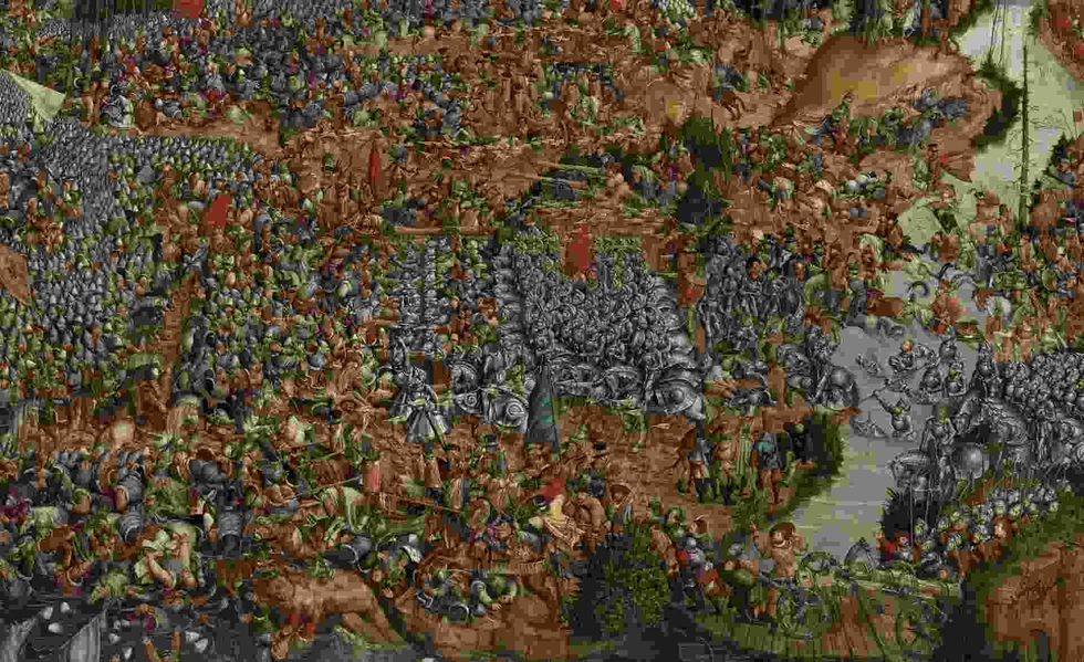 An illustration of the Battle Of Puebla.