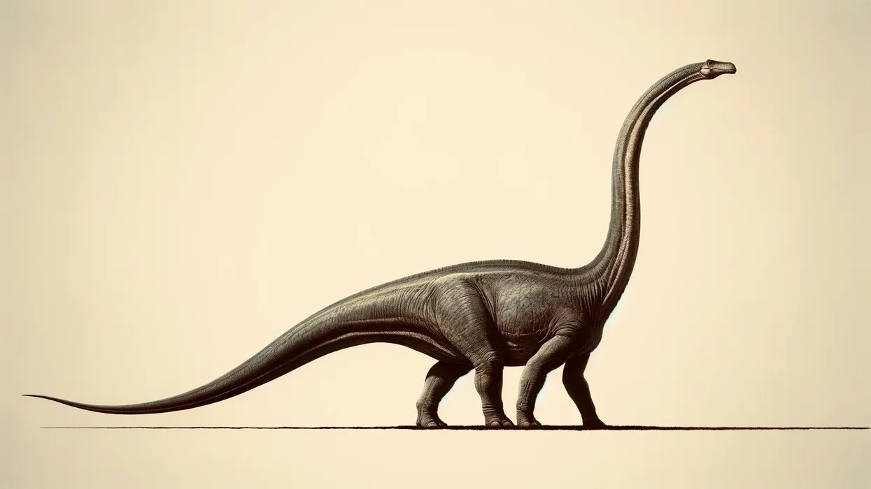 Angolatitan dinosaur depicted against a plain, solid color background.