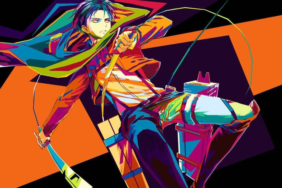 anime attack on titan in popart