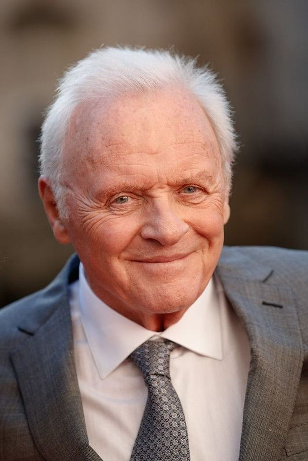 Anthony Hopkins in a grey suit