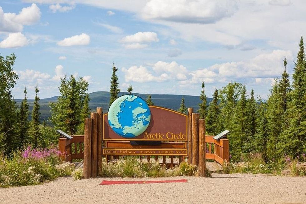 Arctic circle board in Alaska
