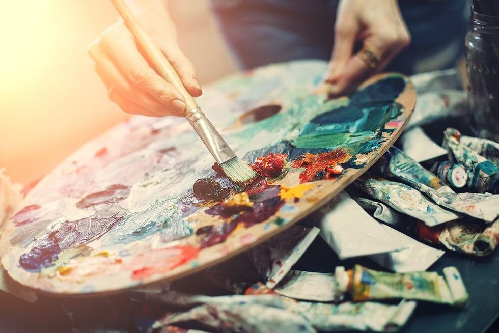 Artist's palette with colors