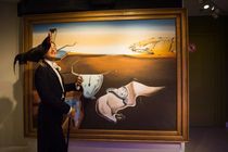 Artist Salvador Dali's wax statue in Madame Tussauds museum in Amsterdam.
