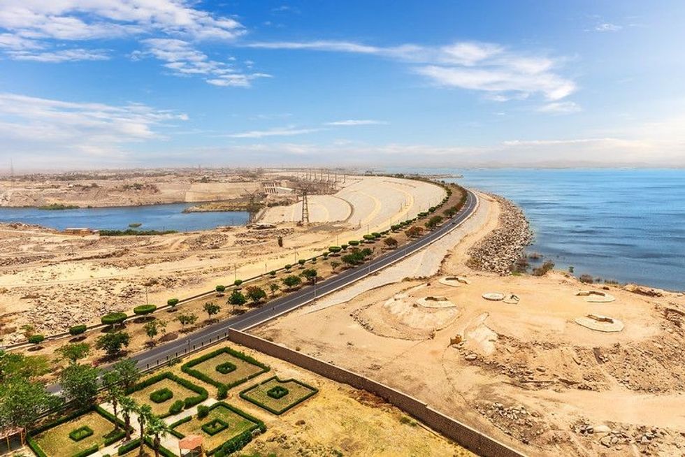 Aswan High Dam view in Egypt