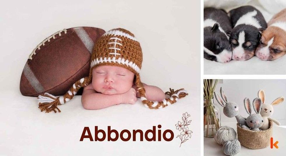 Baby name Abbondio - cute baby, crochet toys & puppies