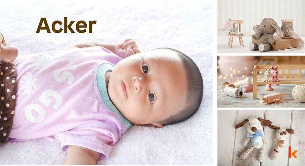 Baby name Acker - cute baby, soft toys, threads and crochet toys.