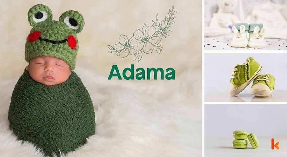 Baby Name Adama - cute baby, macarons, baby shoes, booties.