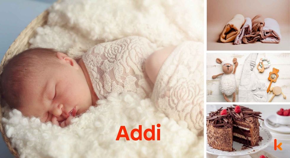 Baby Name Addi - cute baby, flowers, shoes, macarons and toys
