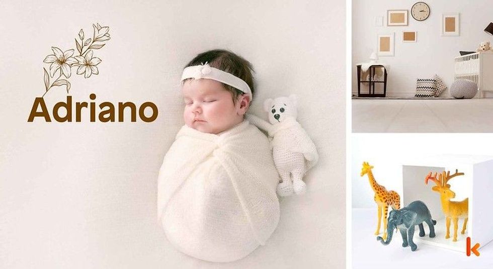 Baby Name Adriano - cute baby, baby room, toys.