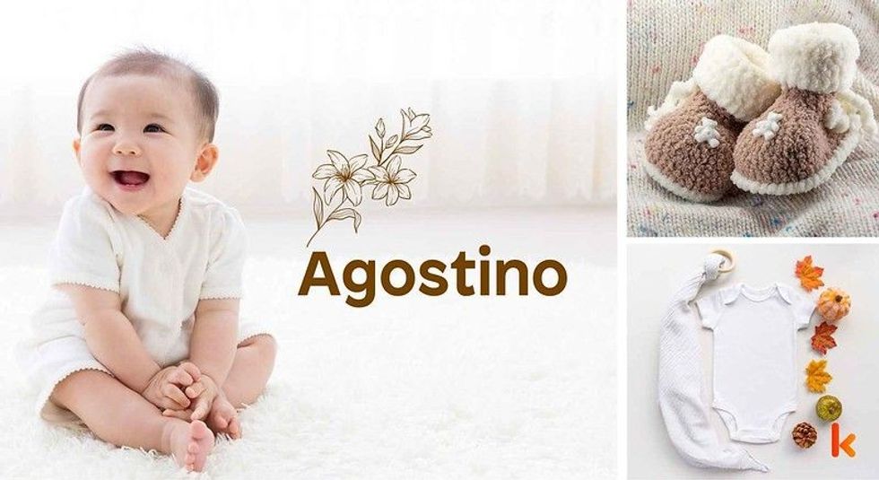 Baby Name Agostion - cute baby, booties, clothes.