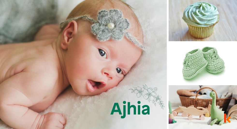 Baby Name Ajhia - cute baby, cupcake, booties & toys.