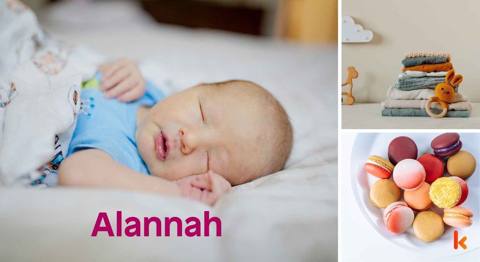 Baby name Alannah - cute baby, macarons and clothes