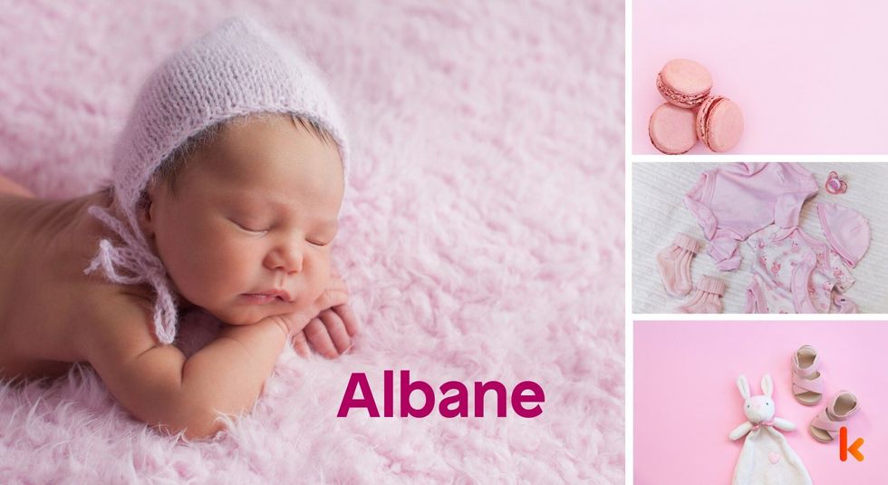Baby name Albane - cute, baby, macaron, toys, clothes