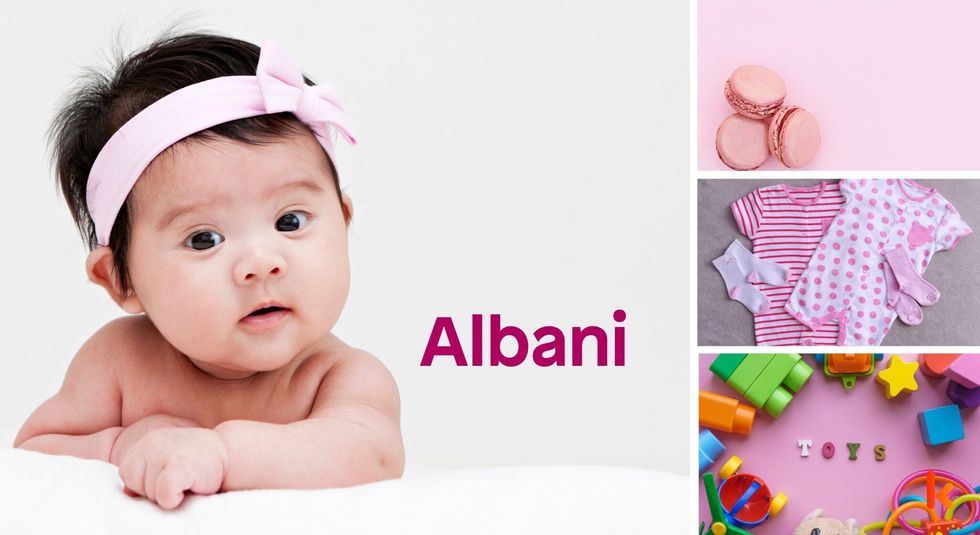 Baby name Albani - cute, baby, macaron, toys, clothes