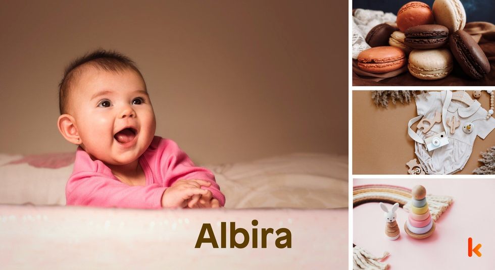 Baby name Albira - cute, baby, macaron, toys, clothes