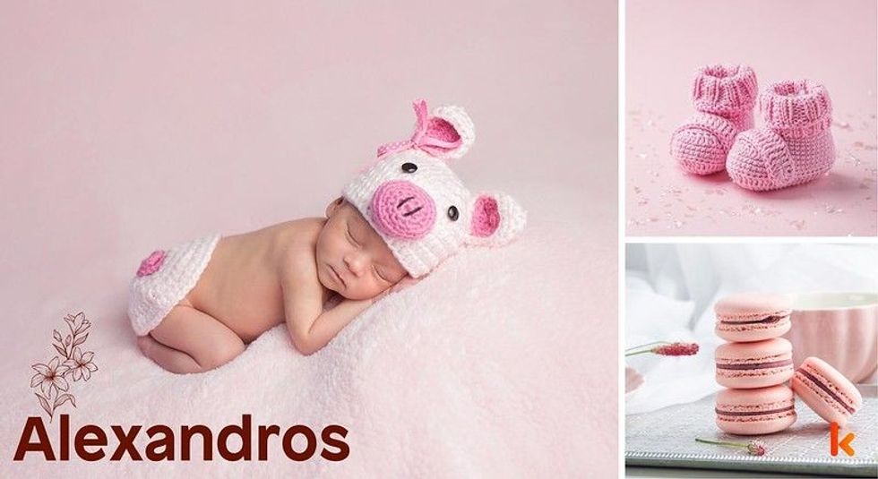 Baby name Alexandros - cute baby, baby booties & macarons