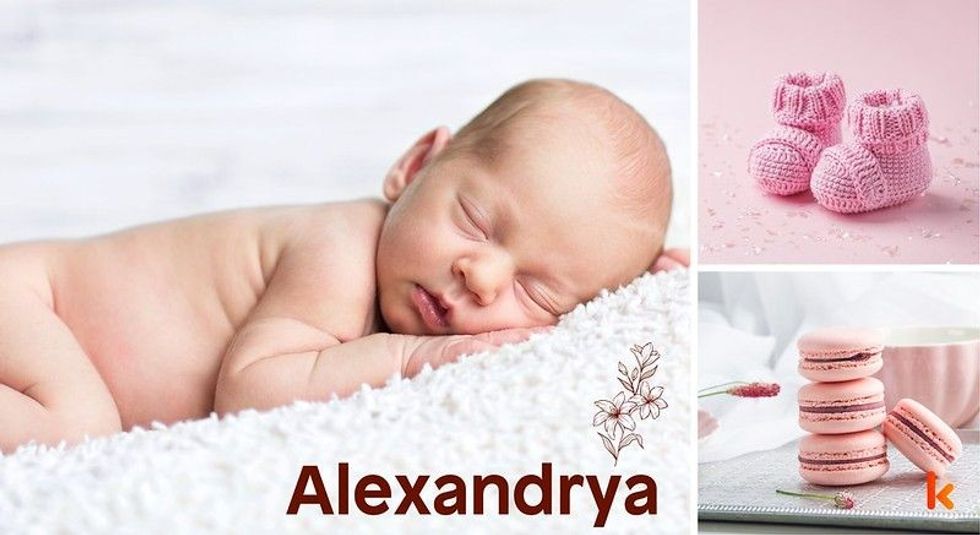 Baby name Alexandrya - cute baby, baby booties & macarons