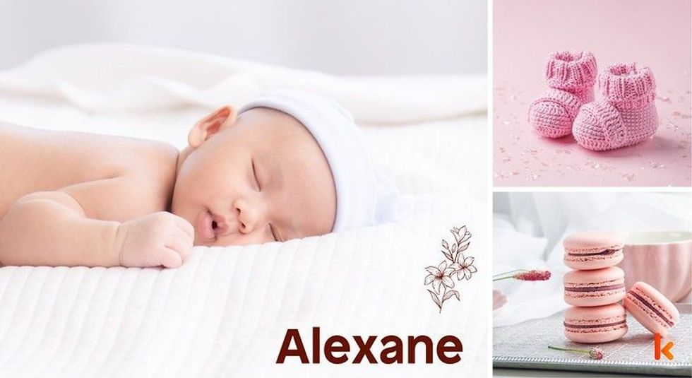 Baby name Alexane - cute baby, baby booties & macarons