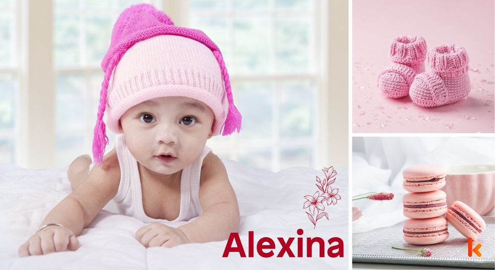Baby name Alexina - cute baby, baby booties & macarons