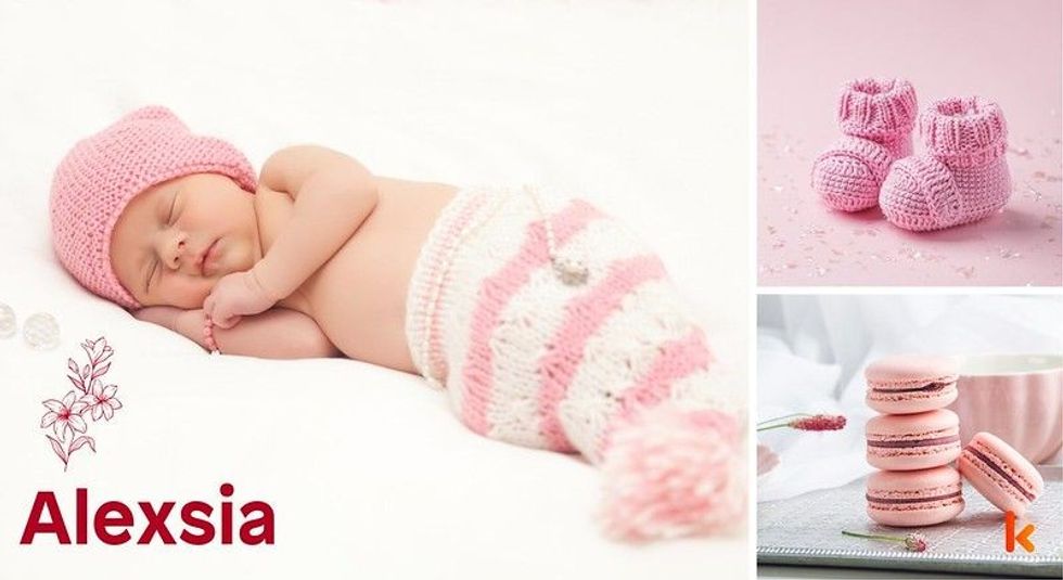 Baby name Alexsia - cute baby, baby booties & macarons