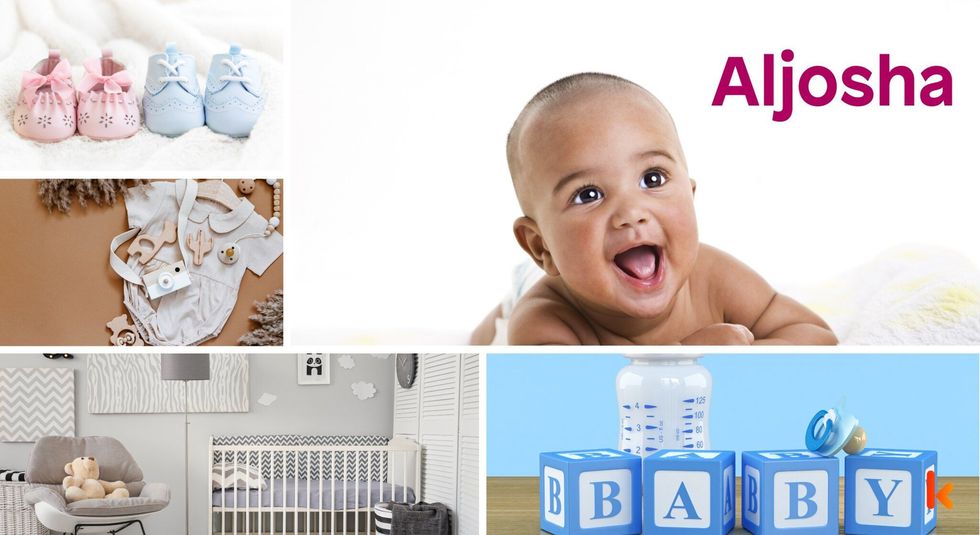 Baby name Aljosha - cute baby, crib, toys, clothes, shoes