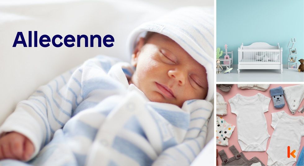 Baby name Allecenne - cute baby, crib, toys, clothes, shoes