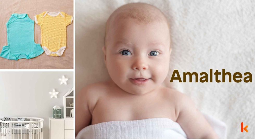 Baby name Amalthea - cute baby, clothes, crib, accessories and toys.