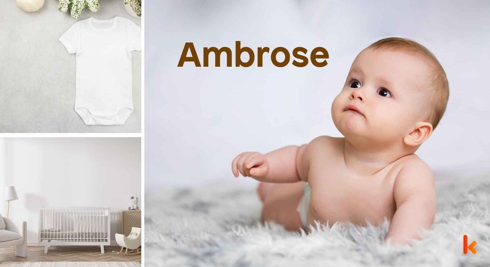 Baby name Ambrose - cute baby, clothes, crib, accessories and toys.